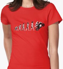 MOTORCYCLE EVOLUTION BIKE WHEELIE Women's Fitted T-Shirt