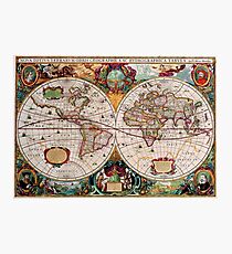 Vintage World Map Photographic Print
