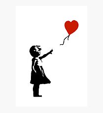 Girl with Balloons Photographic Print