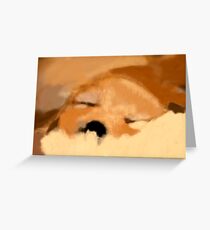 Sleeping golden puppy Greeting Card