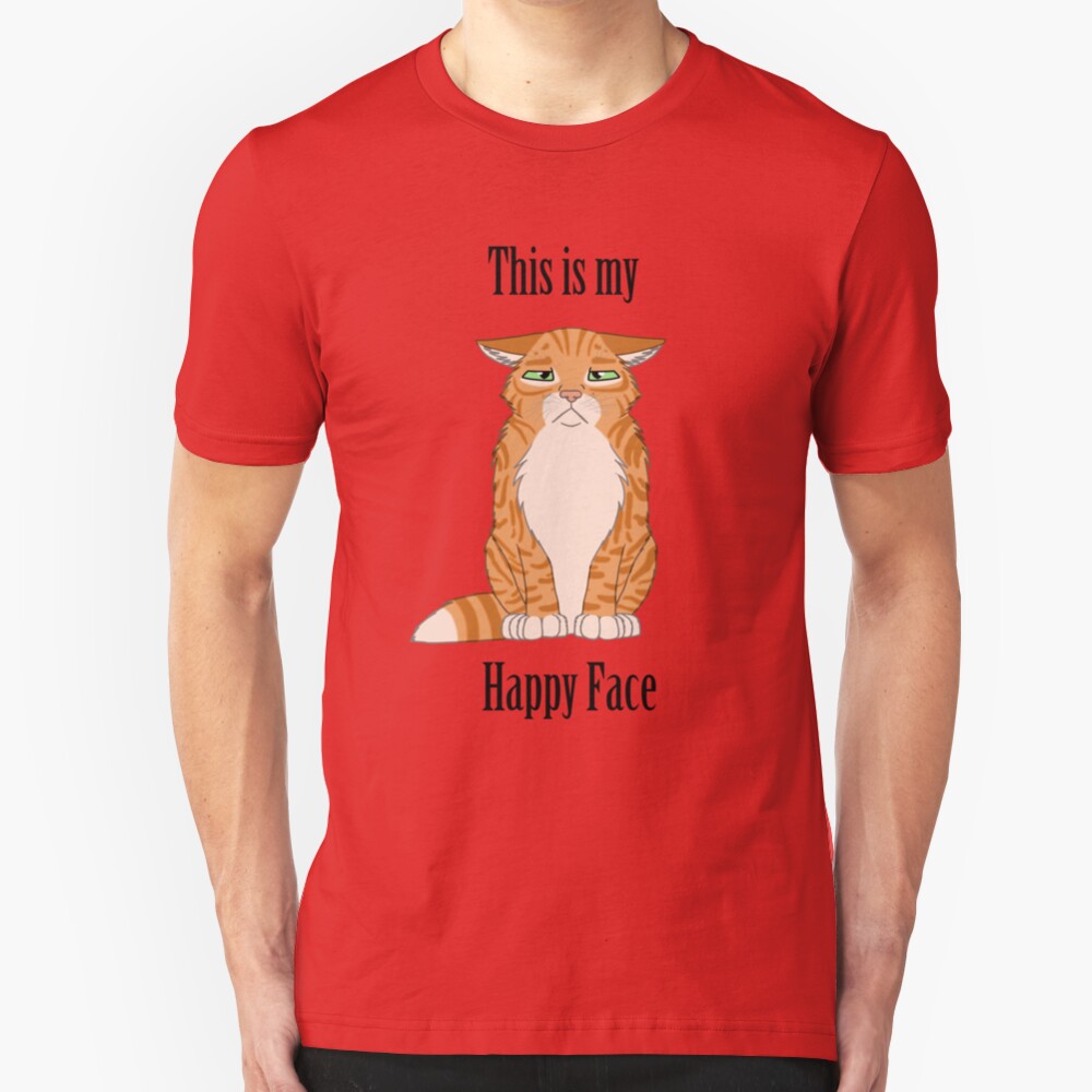 Happy Face - Golden Tabby Cat Slim Fit T-Shirt