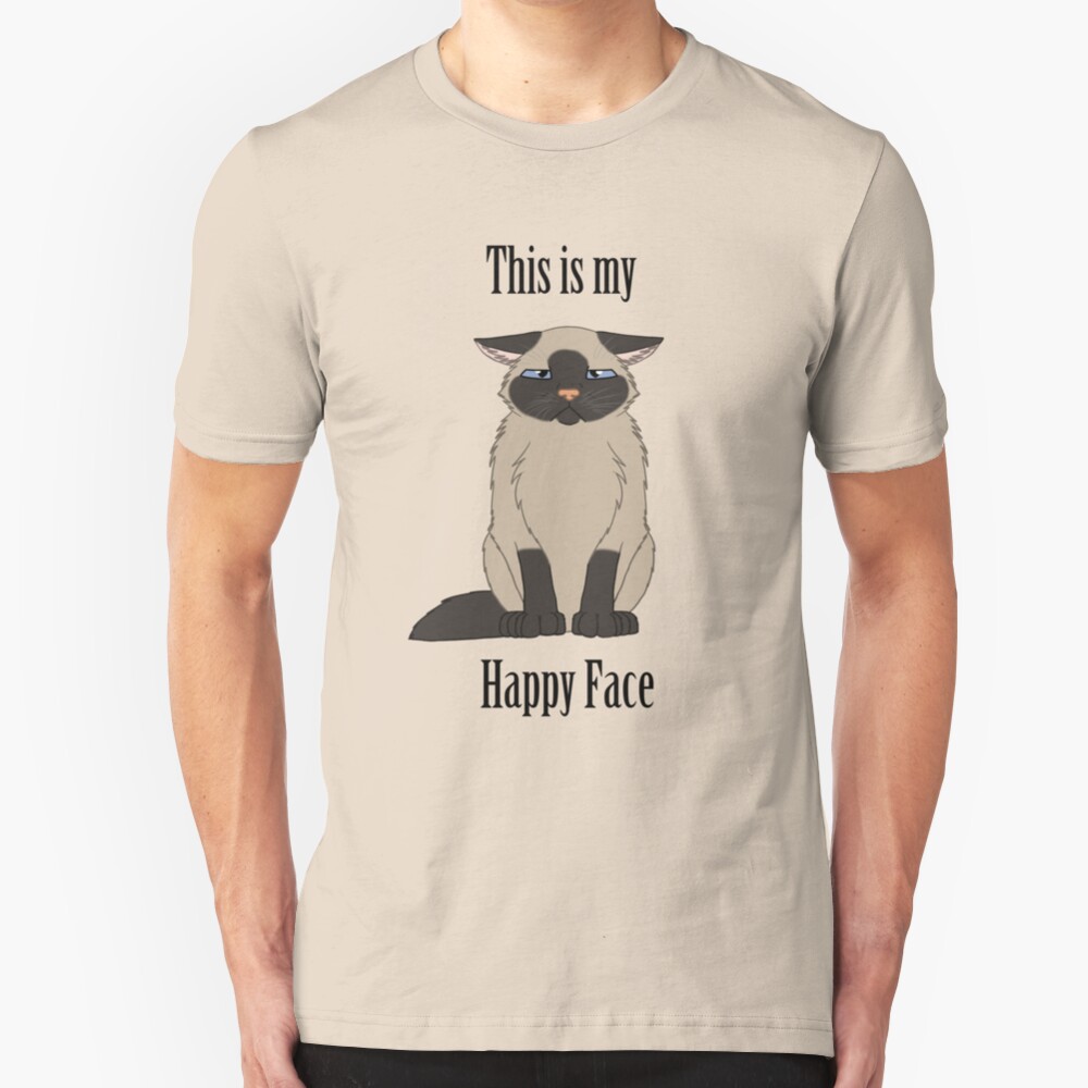 Happy Face - Siamese Cat Slim Fit T-Shirt