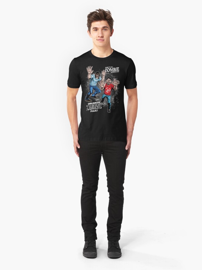 Alternate view of Metal ZOMBIE Jesus Slim Fit T-Shirt