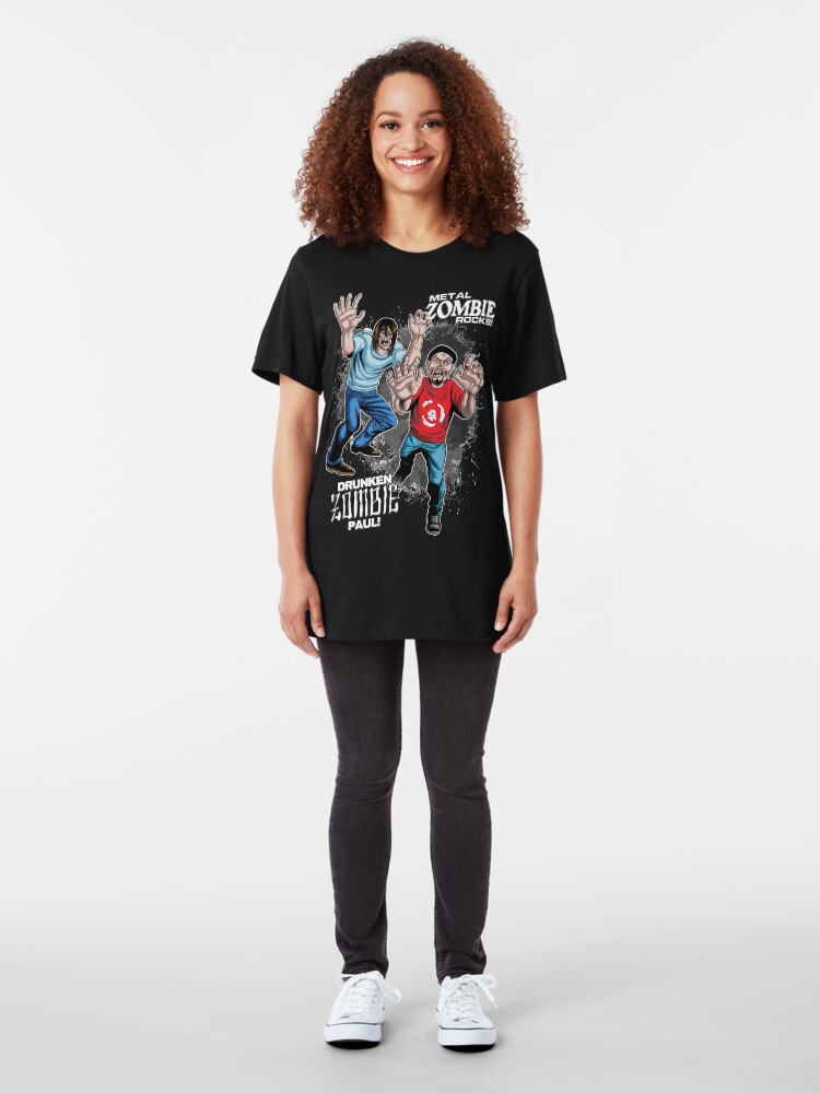 Alternate view of Metal ZOMBIE Jesus Slim Fit T-Shirt