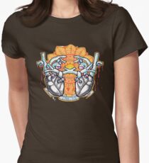 two hearts connection, psychedelic sci-fi Women's Fitted T-Shirt