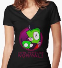 Invader Zim Gir Alien Women's Fitted V-Neck T-Shirt