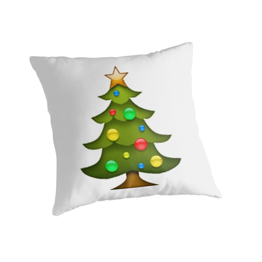 "Christmas Tree Emoji" Throw Pillows by nojams | Redbubble
