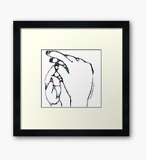 2 hands -(010413)- Digital art/mouse drawn/Program: The Scribbler Framed Print