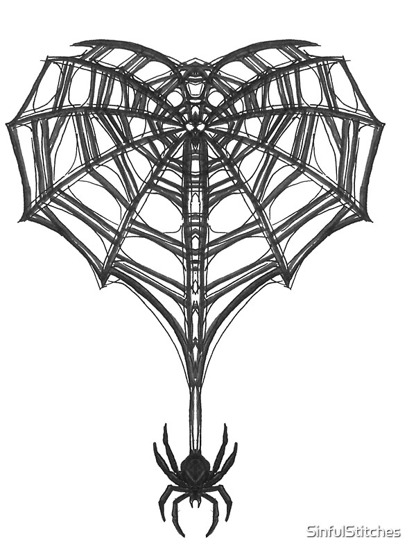 "Gothic Spider Web Heart" Stickers By SinfulStitches | Redbubble