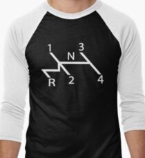 old school shift diagram in white. Men's Baseball ¾ T-Shirt