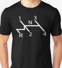 old school shift diagram in white. Unisex T-Shirt