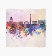 Washington DC skyline in watercolor background Scarf