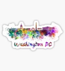 Washington DC skyline in watercolor Sticker