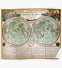 1707 Homann and Doppelmayr Map of the Moon Geographicus TabulaSelenographicaMoon doppelmayr 1707 Poster