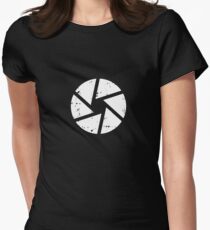Iris Logo, White Women's Fitted T-Shirt