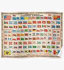 1864 Johnson Chart of the Flags and National Emblems of the World Geographicus Flags johnson 1864 Poster