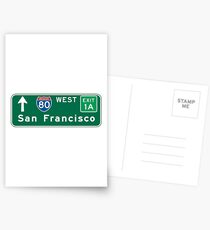 San Francisco, CA Road Sign, USA Postcards
