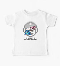 Rush dragging Megaman (Black Text) Baby Tee