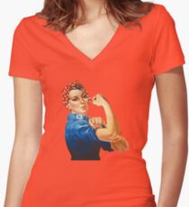 Camiseta entallada de cuello en V Rosie la remachadora