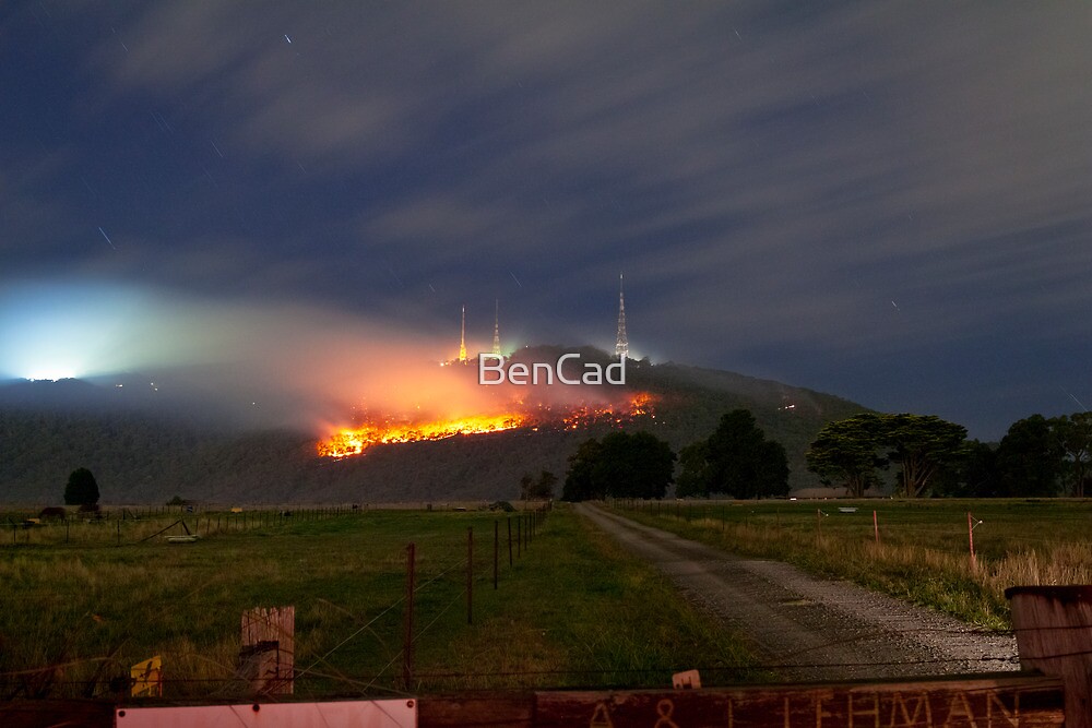 Bush Fires on Mt Dandenong, East Melbourne, Victoria, Australia  by BenCad