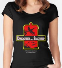 Dinosaurs on a Spaceship Women's Fitted Scoop T-Shirt