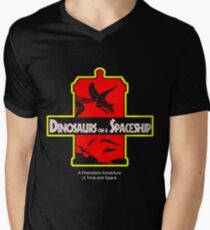 Dinosaurs on a Spaceship Men's V-Neck T-Shirt