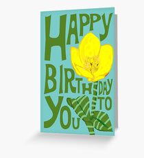 Buttercup Letterpress Fonts Happy Birthday Card Greeting Card