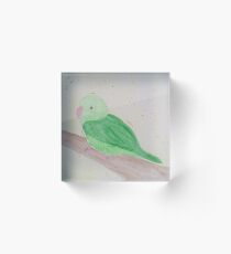 Green Parrotlet Acrylic Block