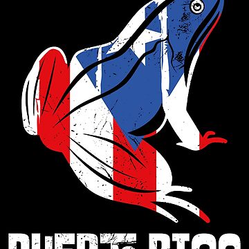 Distressed Style Puerto Rico Frog Gift Design Rico! Shirt