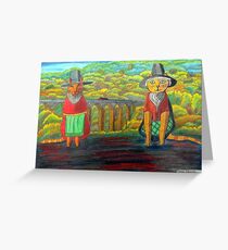 379 - TWO WELSH CATS - DAVE EDWARDS - COLOURED PENCILS - 2013 Greeting Card