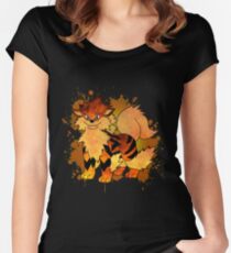 Arcanine - with background Women's Fitted Scoop T-Shirt