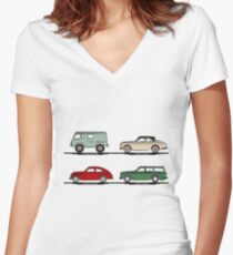 Volvo Lineup Women's Fitted V-Neck T-Shirt