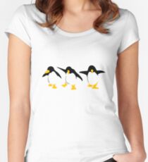 Three dancing Penguins Women's Fitted Scoop T-Shirt