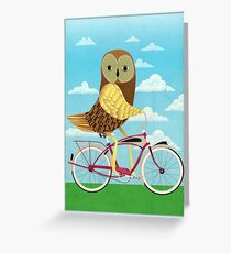 Owl Bicycle Greeting Card