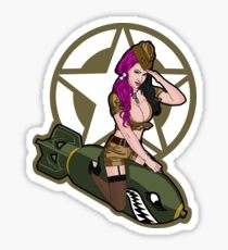 Army Punk Pin Up Sticker