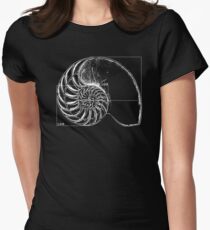 Fibonacci on a nautilus shell Women's Fitted T-Shirt