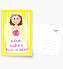 Wedding - Will You Walk Me Down The Aisle? Postcards