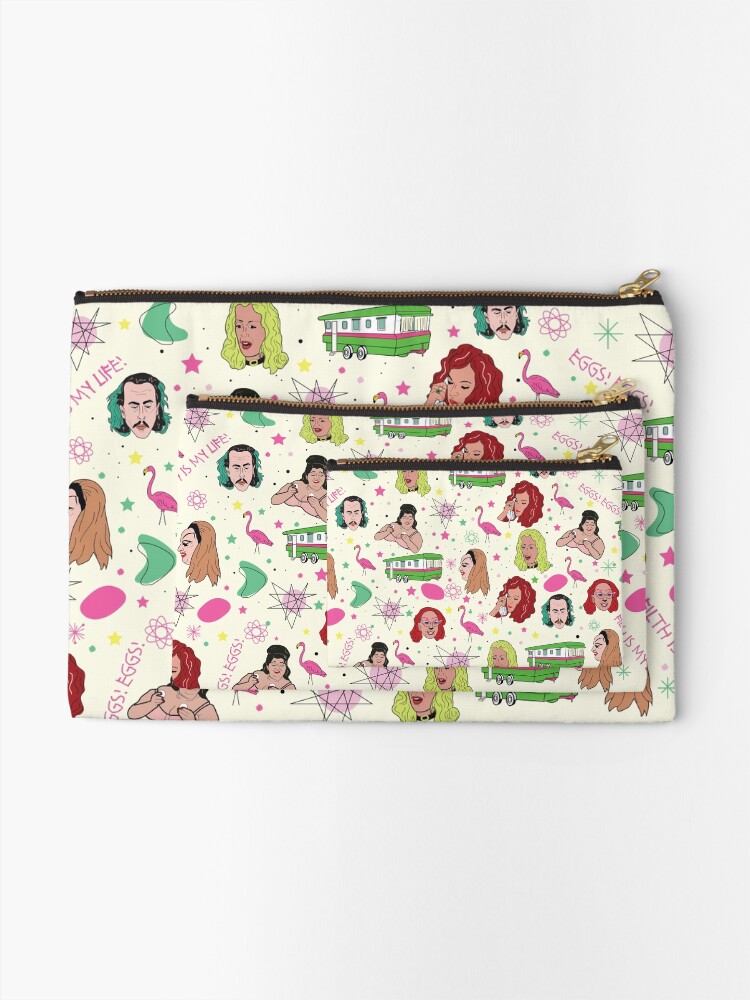 Alternate view of Punk Flamingos Pattern Zipper Pouch