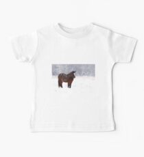 Brown on White - Horse Baby Tee