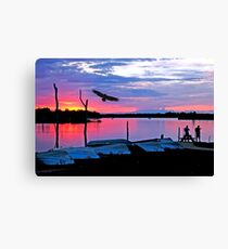 Eagle Fishermen at Sundown Canvas Print