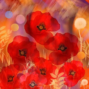 Artwork thumbnail, Hot summer poppies by walstraasart