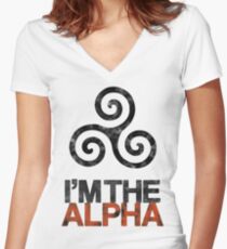 I'M THE ALPHA Women's Fitted V-Neck T-Shirt