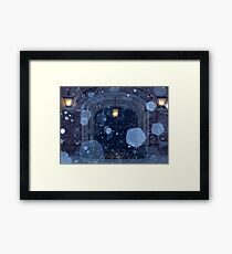 Snowfall at Upham Framed Print