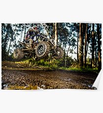 Quad rider jumping Poster