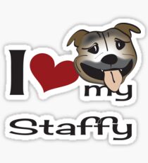I love my staffy 2 Sticker