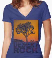 Desert rock Women's Fitted V-Neck T-Shirt