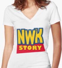 'Newark Story' Women's Fitted V-Neck T-Shirt