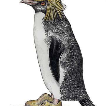 Artwork thumbnail, Penguin in gold wingtips by JimsBirds