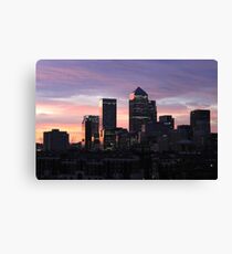 Canary Wharf at sunset Canvas Print