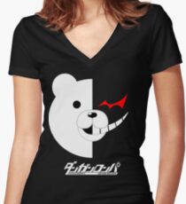 Dangan Ronpa- Monokuma shirt Tailliertes T-Shirt mit V-Ausschnitt